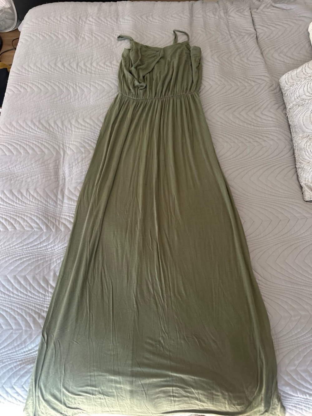 Lush Olive Maxi Dress with Adjustable Straps